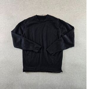 THOM SWEENEY Sweater Mens‎ XS Black 100% Superfine 120's Merino Wool Long Sleeve
